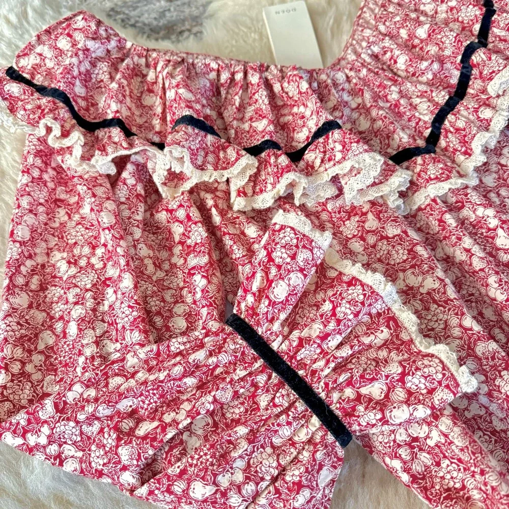💋SOLD💋✨🍒DÔEN ‘Chaleur’ Nightgown Rouge Pomme Et Poire XS✨ - Picture 1 of 15